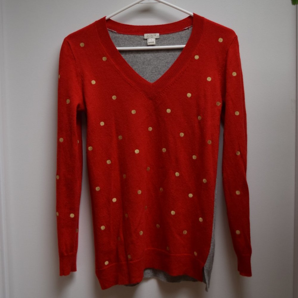 J. Crew Color-Block V-Neck Sweater in Women's S